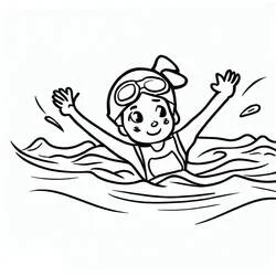 Swimming - Free printable coloring pages