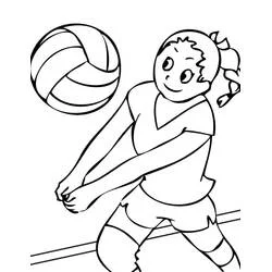 Girl bumping a volleyball coloring page
