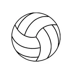 Volleyball ball with curved panels coloring page