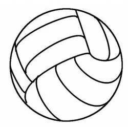 Volleyball ball with panel pattern coloring page