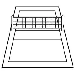 Volleyball court with net coloring page