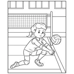 Volleyball player passing the ball coloring page