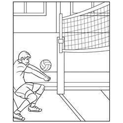 Volleyball player receiving a serve coloring page
