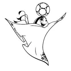 La'eeb heading the World Cup ball coloring page