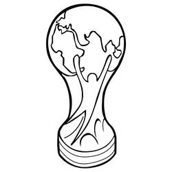 World Cup trophy with globe shape coloring page