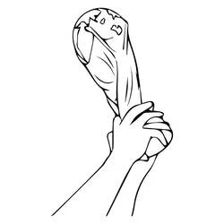 Hand lifting the World Cup trophy coloring page