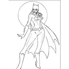 Batgirl standing in a heroic pose coloring page