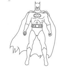 Batman standing in a heroic pose coloring page