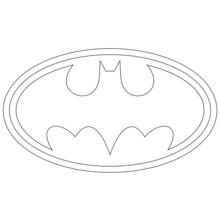 Batman logo in an oval frame coloring page