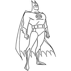 Batman standing in his cape and cowl coloring page