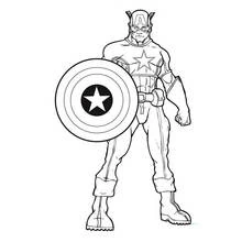 Tall Captain America with gloves and boots coloring page