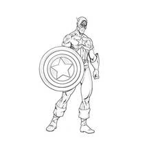 Muscular Captain America with folded cuffs coloring page