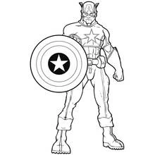 Captain America with star-centered shield coloring page