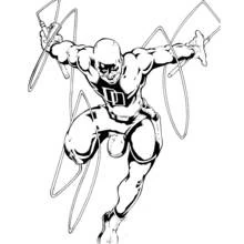 Daredevil leaping into action coloring page