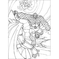 The Thing confronting Doctor Doom coloring page
