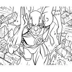Flash running through debris coloring page
