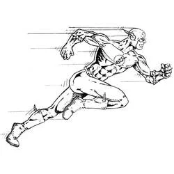 Flash with clenched fist and cowl coloring page