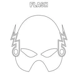 Flash mask with lightning bolts coloring page