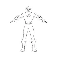 Flash standing with arms outstretched coloring page