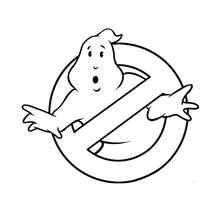 Ghostbusters logo with the ghost mascot coloring page
