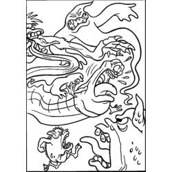 Ghostbusters swirling ghosts and creatures coloring page