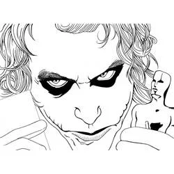 Joker close-up face with makeup smudges coloring page