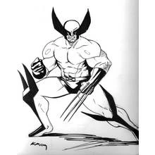 Wolverine in a fighting stance coloring page