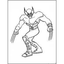 Wolverine in a fighting stance coloring page