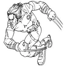 Wolverine leaping into action coloring page