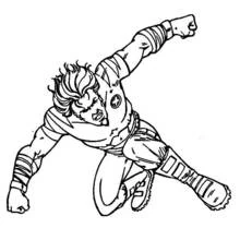 Wolverine leaping into action coloring page