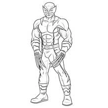 Wolverine standing with claws extended coloring page