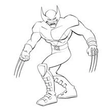 Wolverine ready to attack with claws out coloring page