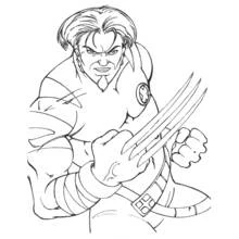 Wolverine showing his claws coloring page