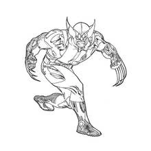 Wolverine charging forward with claws out coloring page