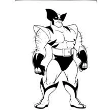 Wolverine standing in a fighting pose coloring page