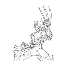Wolverine with claws extended coloring page