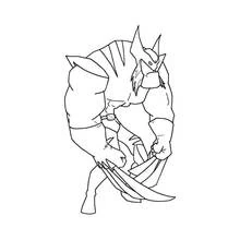 Wolverine crouching with claws extended coloring page