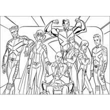 X-Men team gathered around Professor X coloring page