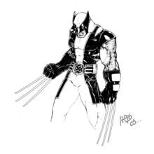 Wolverine ready to fight with his claws out coloring page