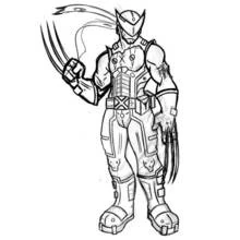 Wolverine standing with claws extended coloring page