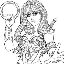Xena - Free printable coloring pages