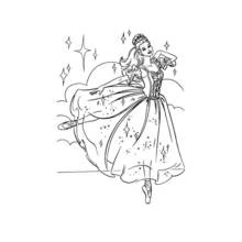 Barbie dancing as a ballerina coloring page