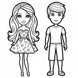Barbie and Ken - Free printable coloring pages