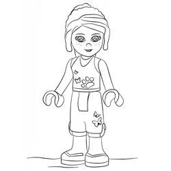 Lego Friends girl in winter outfit coloring page