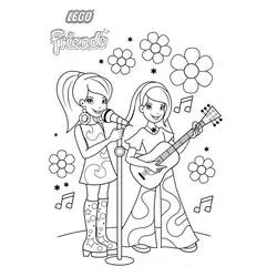 Lego Friends singing and playing guitar coloring page