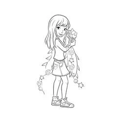 Stephanie holding an ice cream cone coloring page