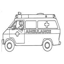 Ambulance - Free printable coloring pages