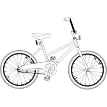 Kids bike with spoked wheels coloring page