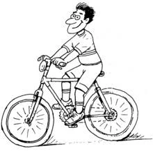 Man riding a bicycle coloring page