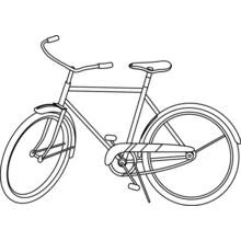 Classic bicycle with two wheels coloring page